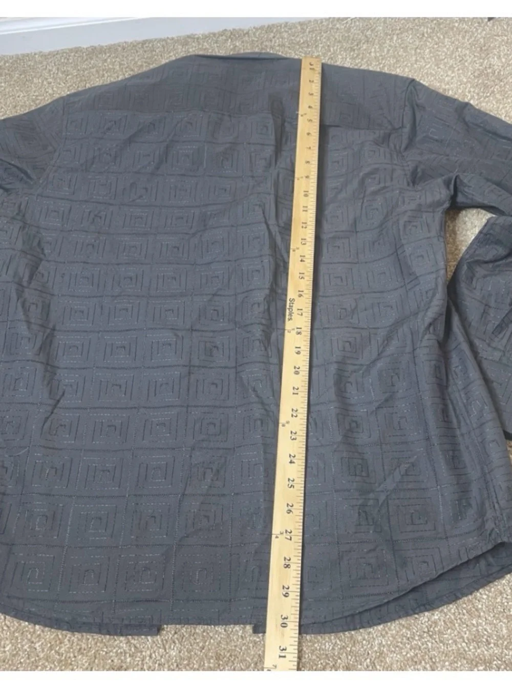 Men's Long Sleeve Charcoal Gray/black Embroidered Dress Shirt SZ XL western rock